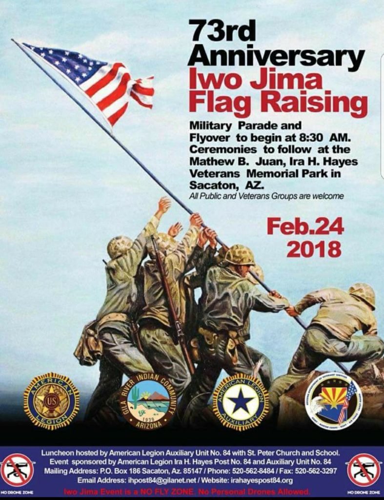 Iwo Jima Flag Raising on Feb. 24, 2018 Saturday