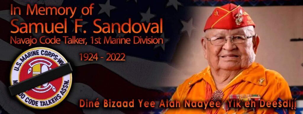 Navajo Code Talker Samuel F. Sandoval USMC